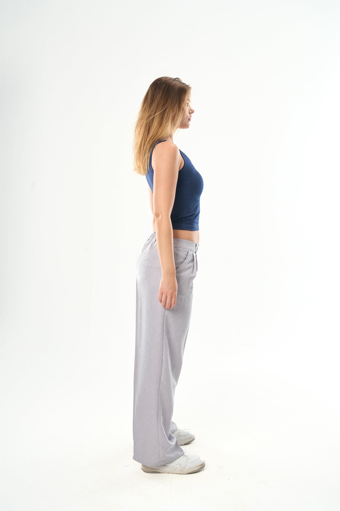 Women Light Grey Tailor Pants