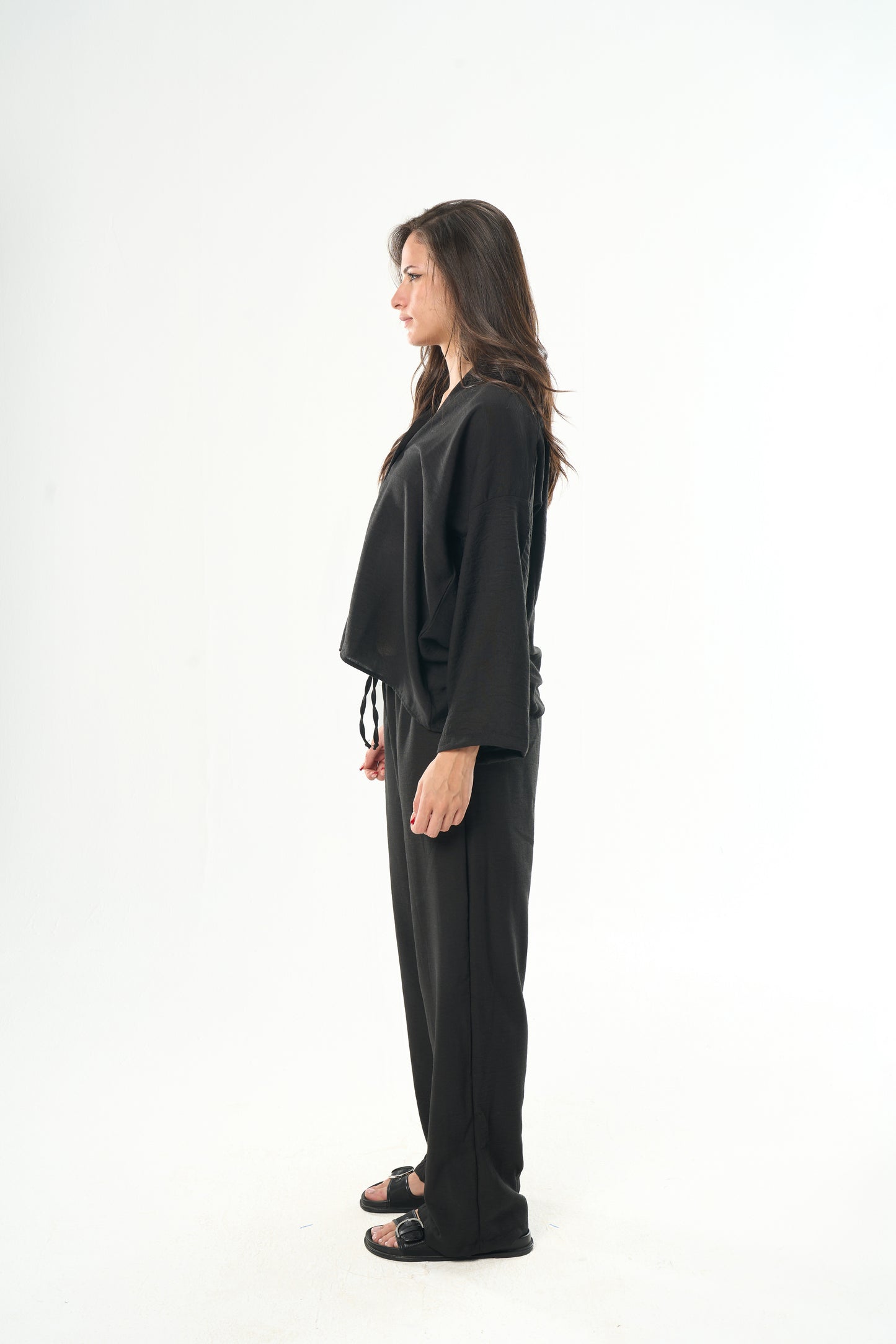 Women Black Linen Shirt