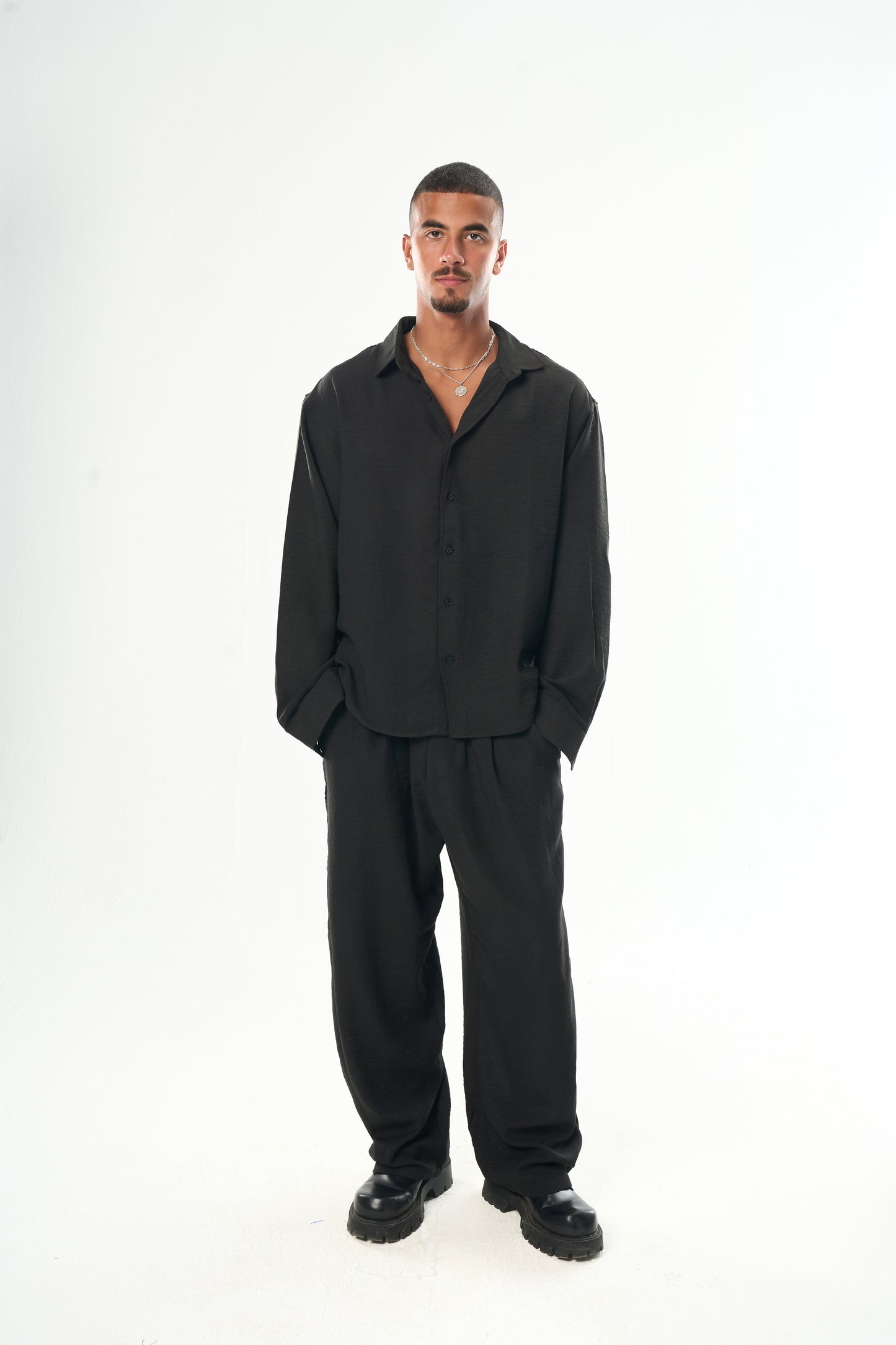 Men Black Linen Pants