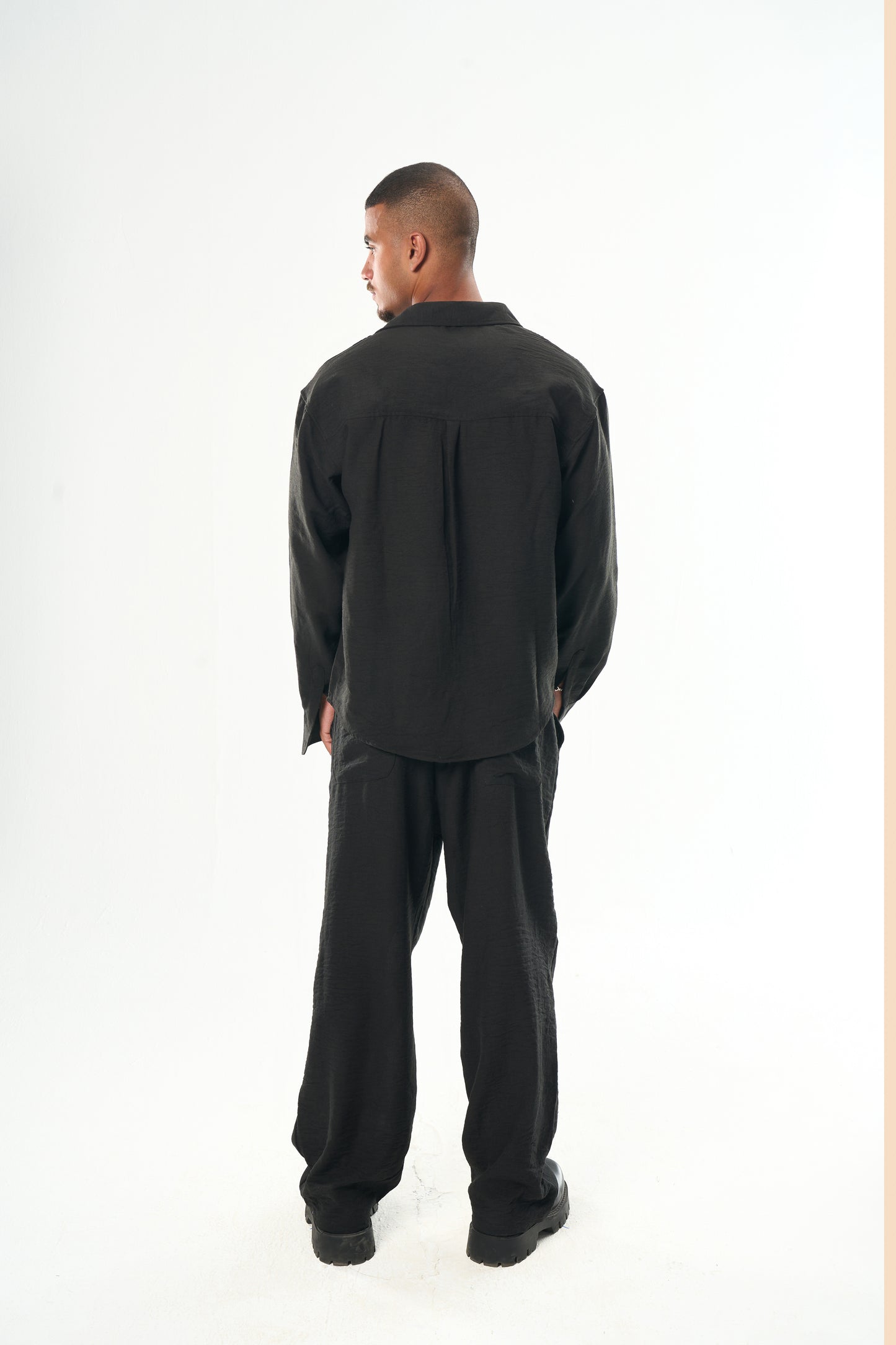Men Black Linen Pants