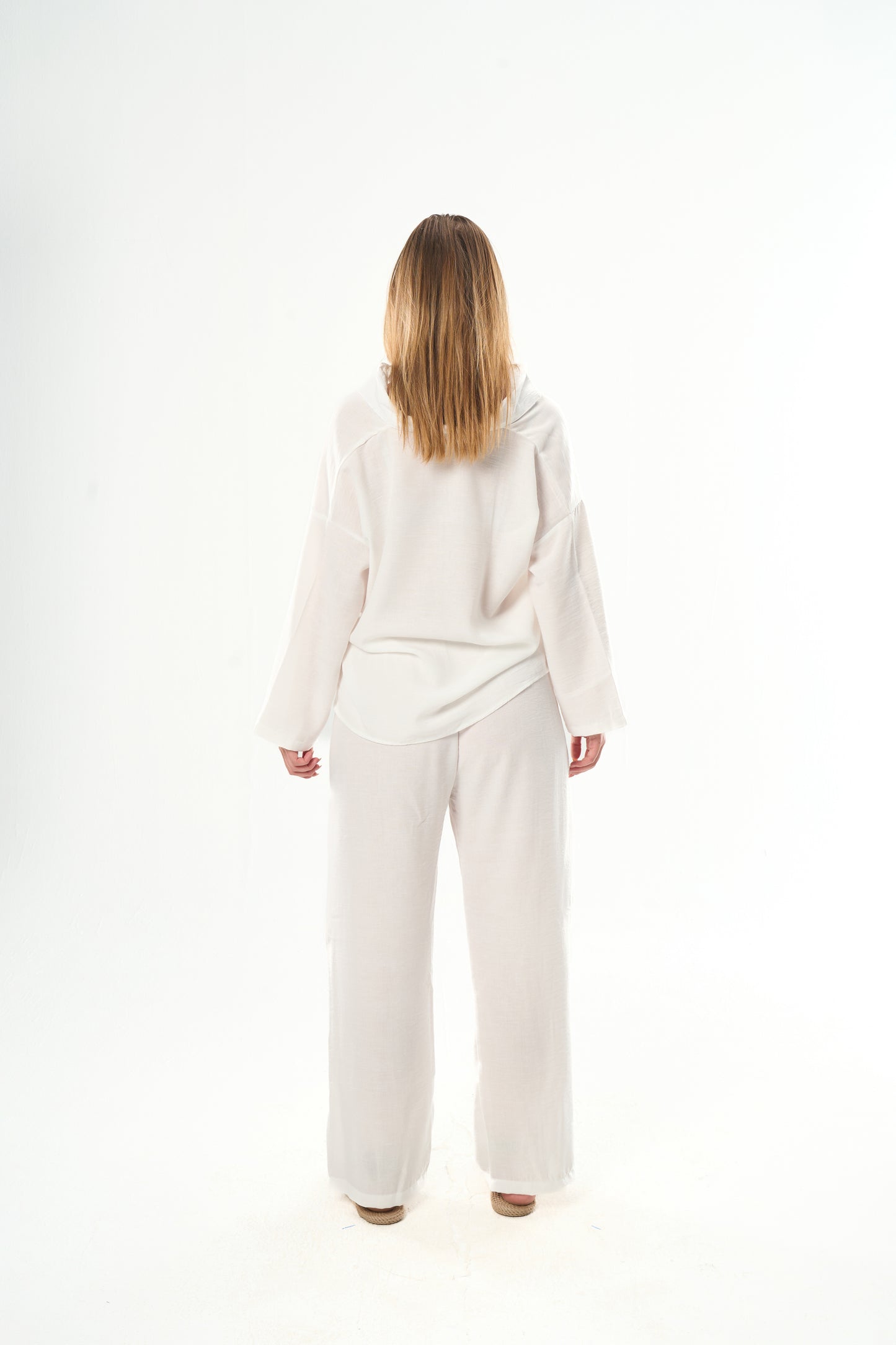 Women White Linen Shirt
