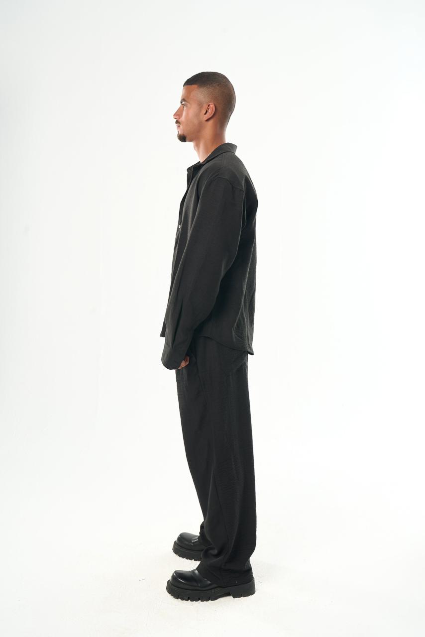 Men – Black Linen Shirt – Seemly Collective