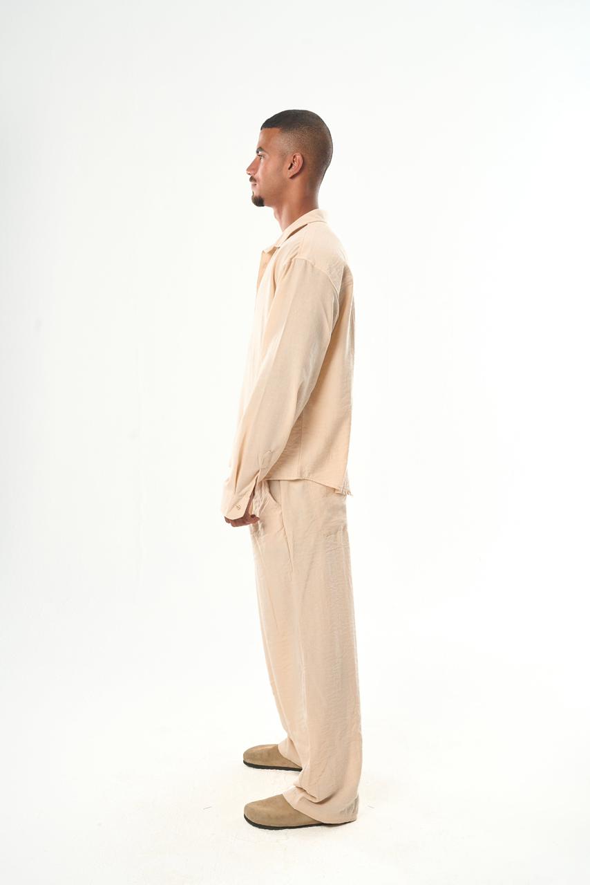 Men – Beige Linen Shirt – Seemly Collective