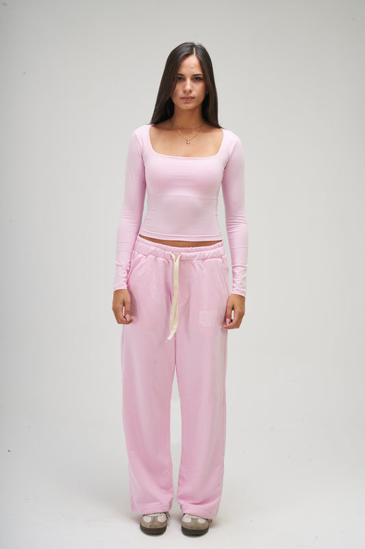 Pink Long Sleeve Square Top