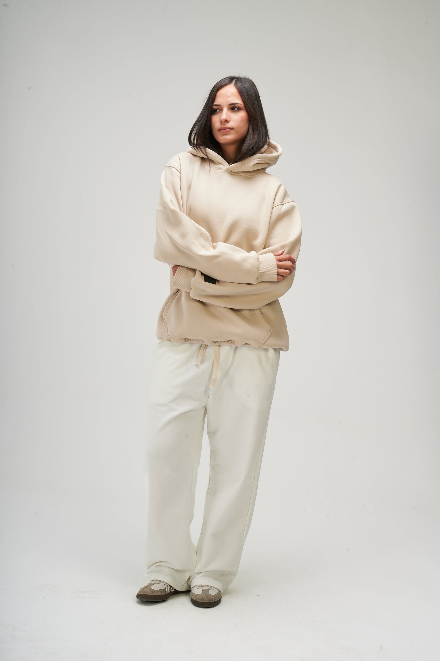Beige Basic Hoodie
