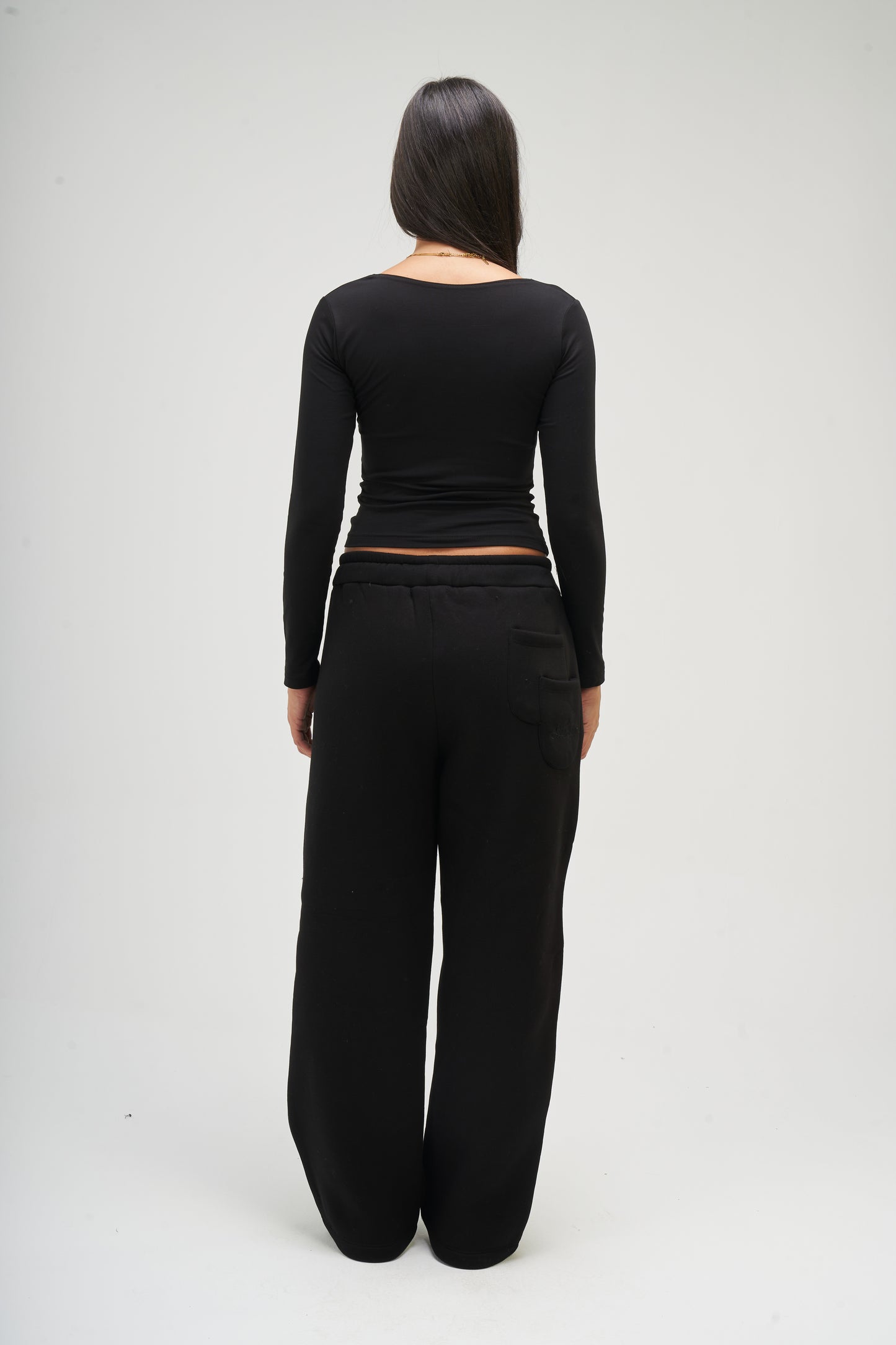 Black Long Sleeve Square Top