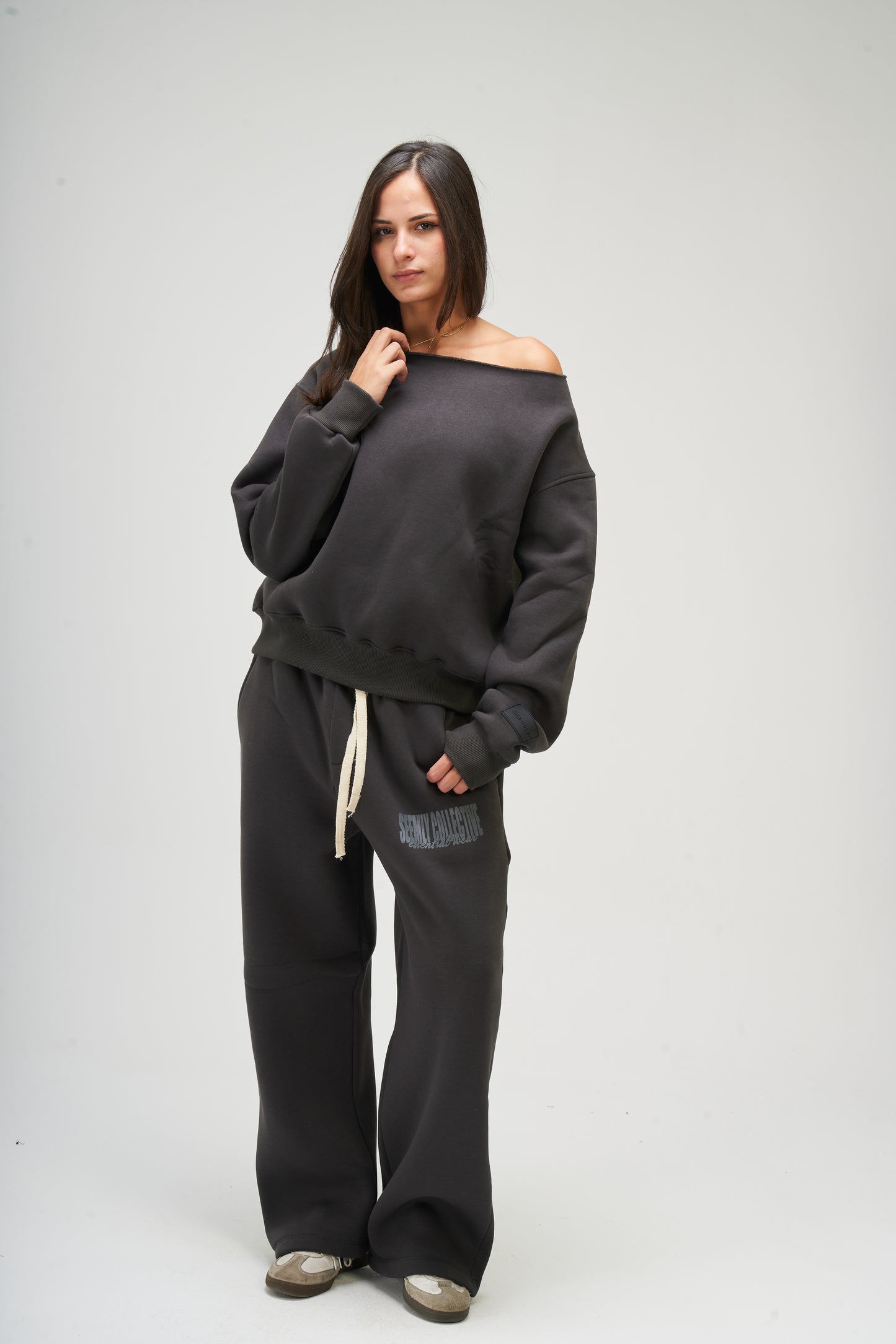 Dark Grey Off Shoulder