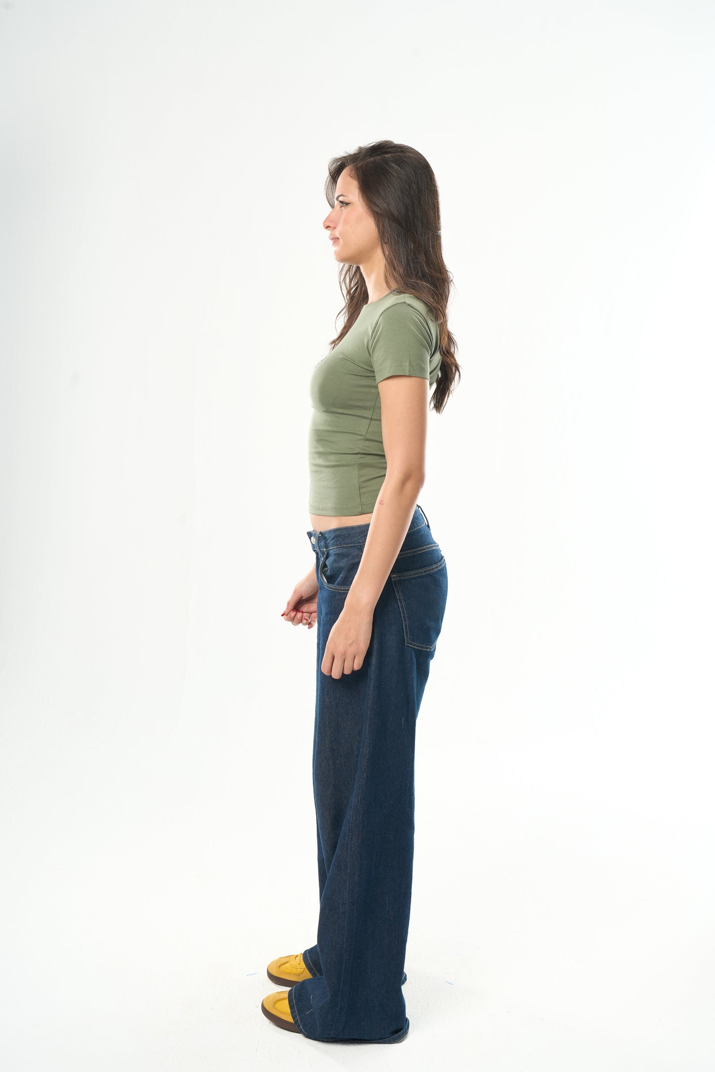 Olive Green Round Neck Top