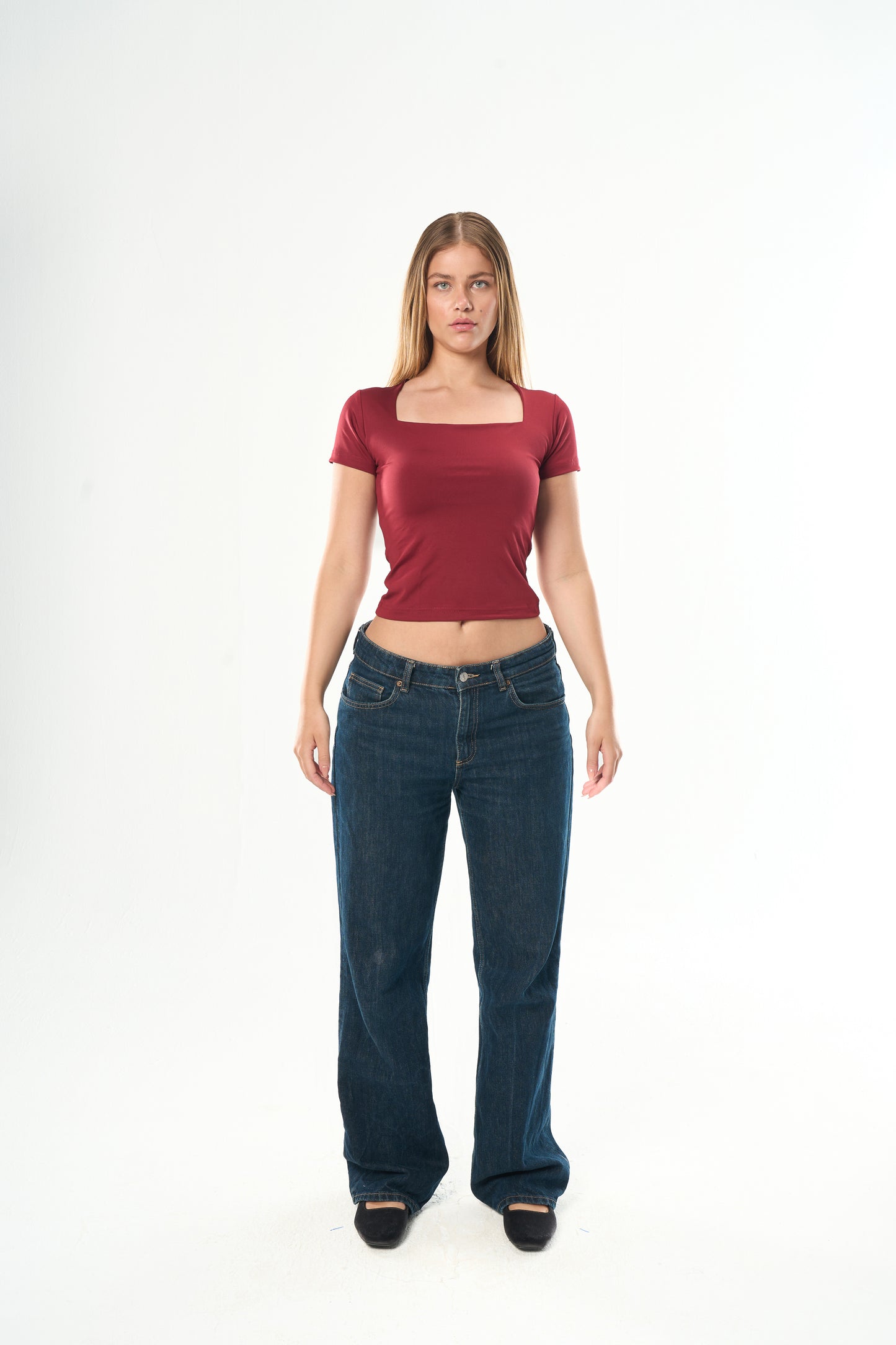 Burgundy Square Top