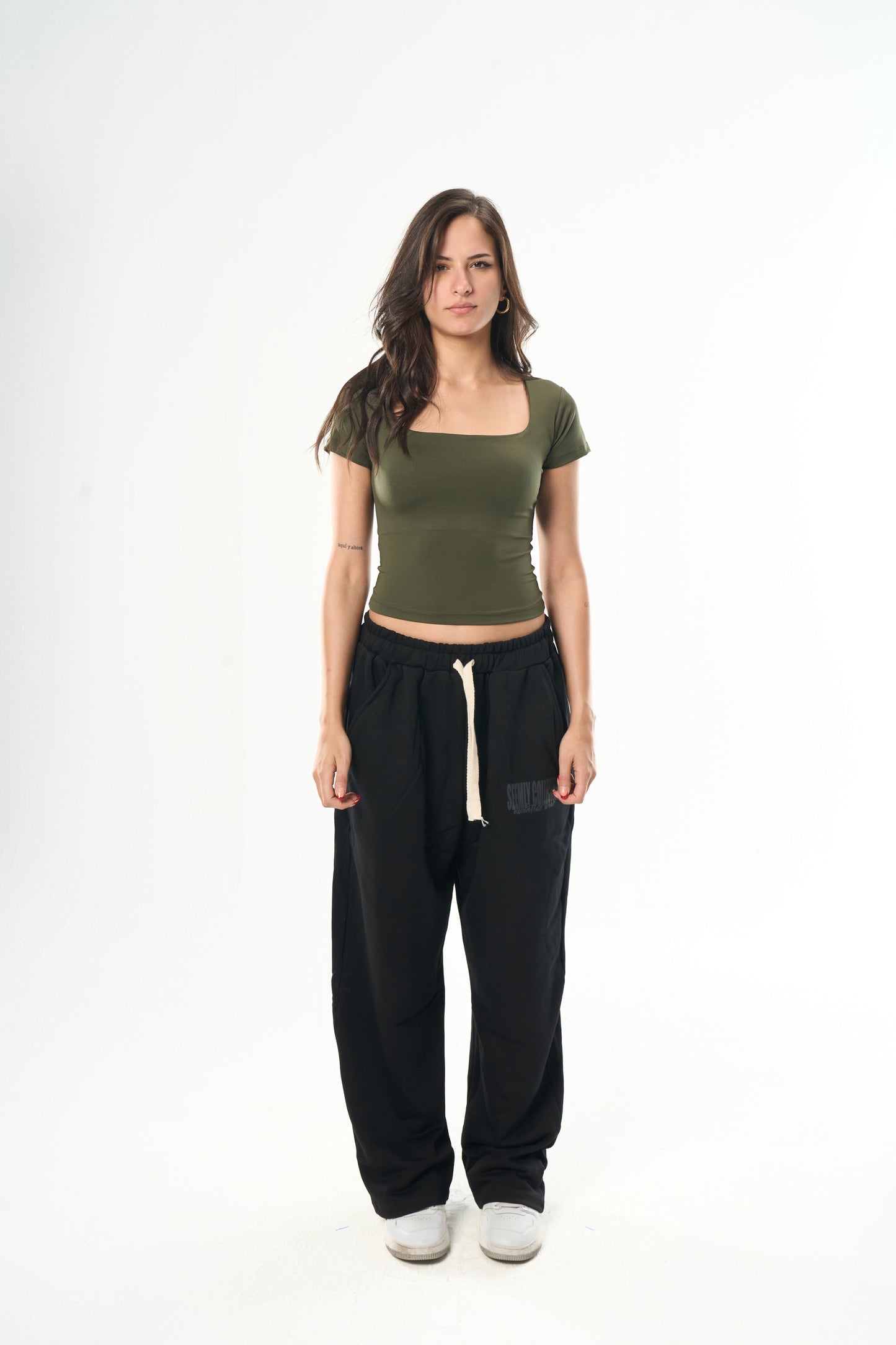 Olive Green Square Top