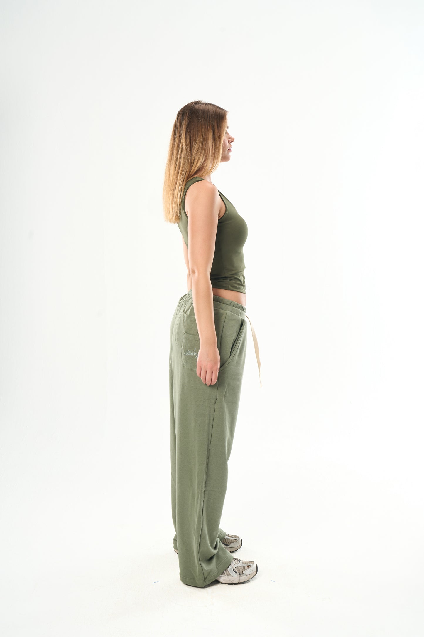 Olive Green Cut Top