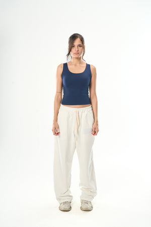Navy Blue Cut Top