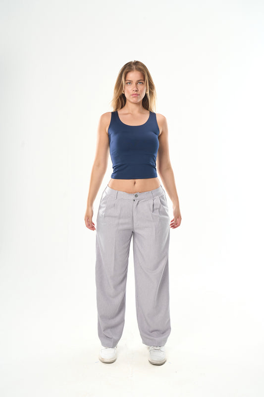 Women Light Grey Tailor Pants