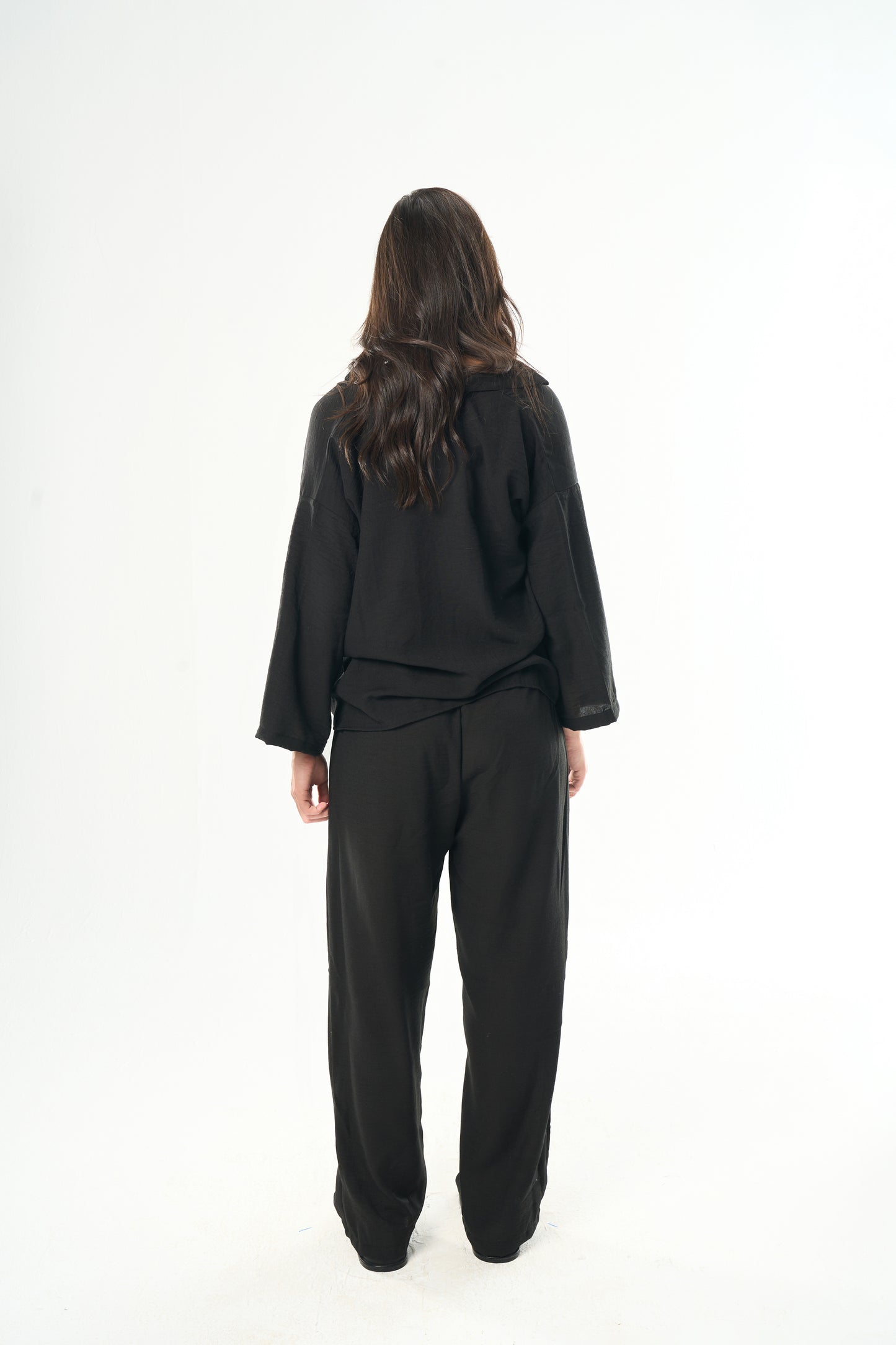 Women Black Linen Shirt