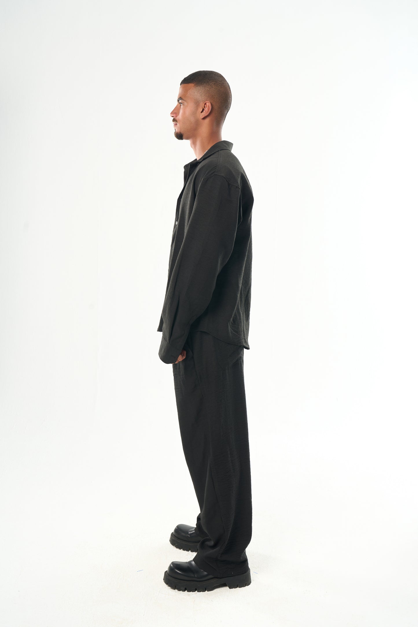 Men Black Linen Pants
