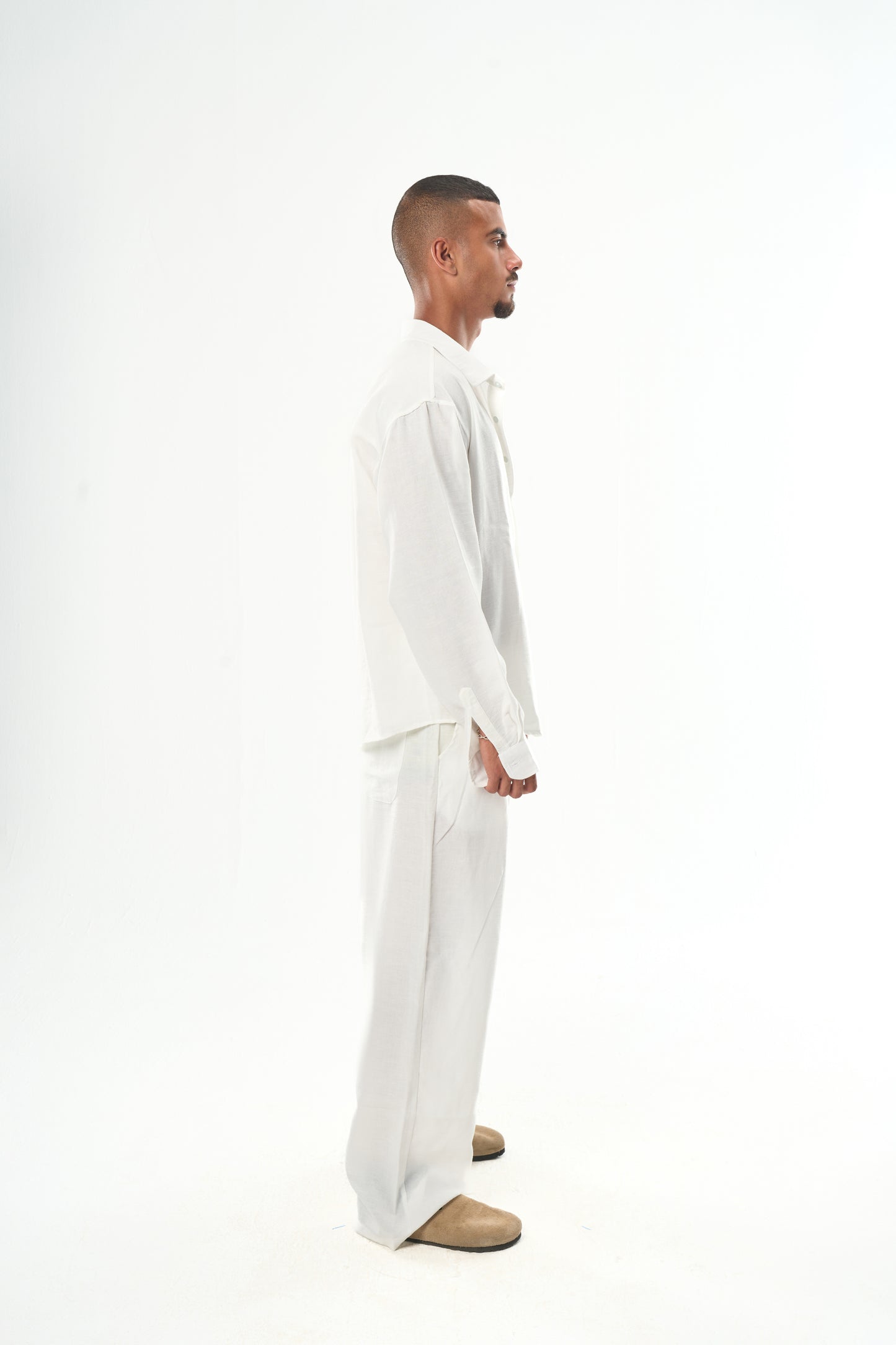 Men White Linen Pants