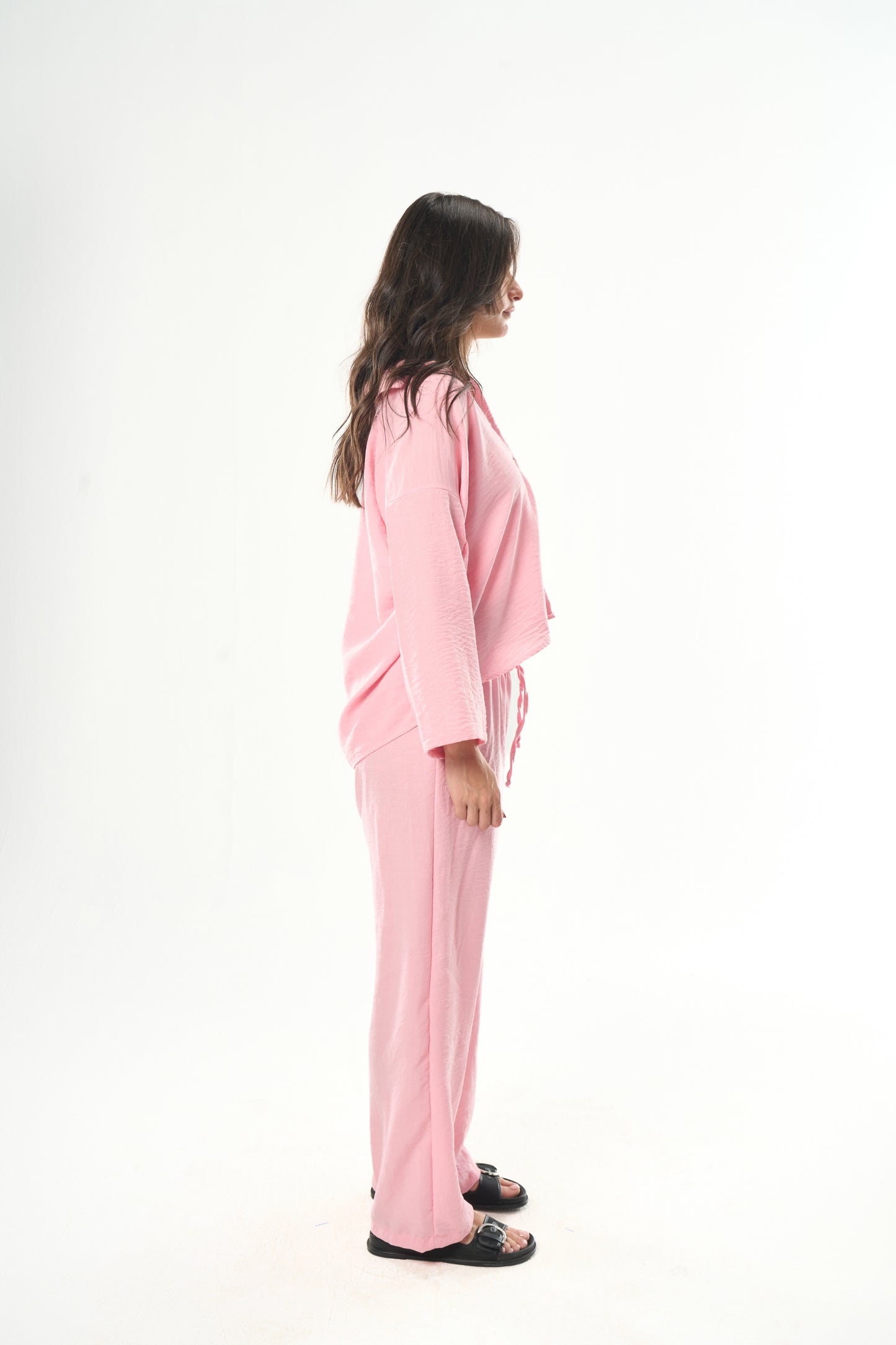 Women Pink Linen Shirt