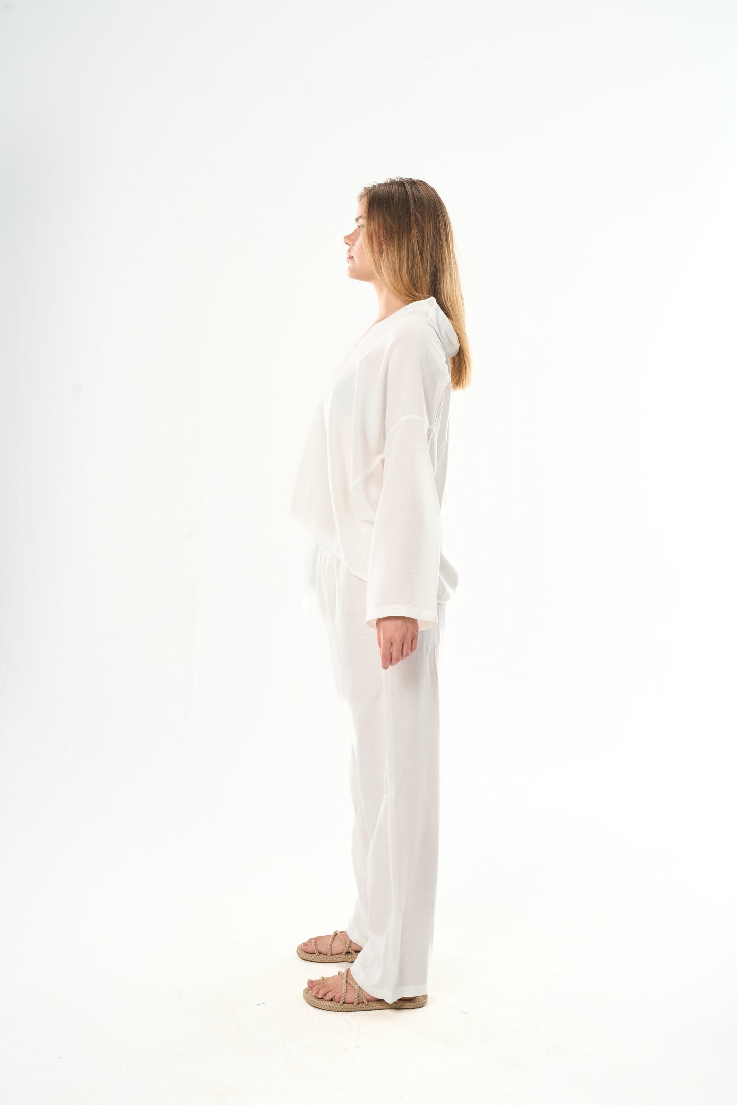 Women White Linen Shirt