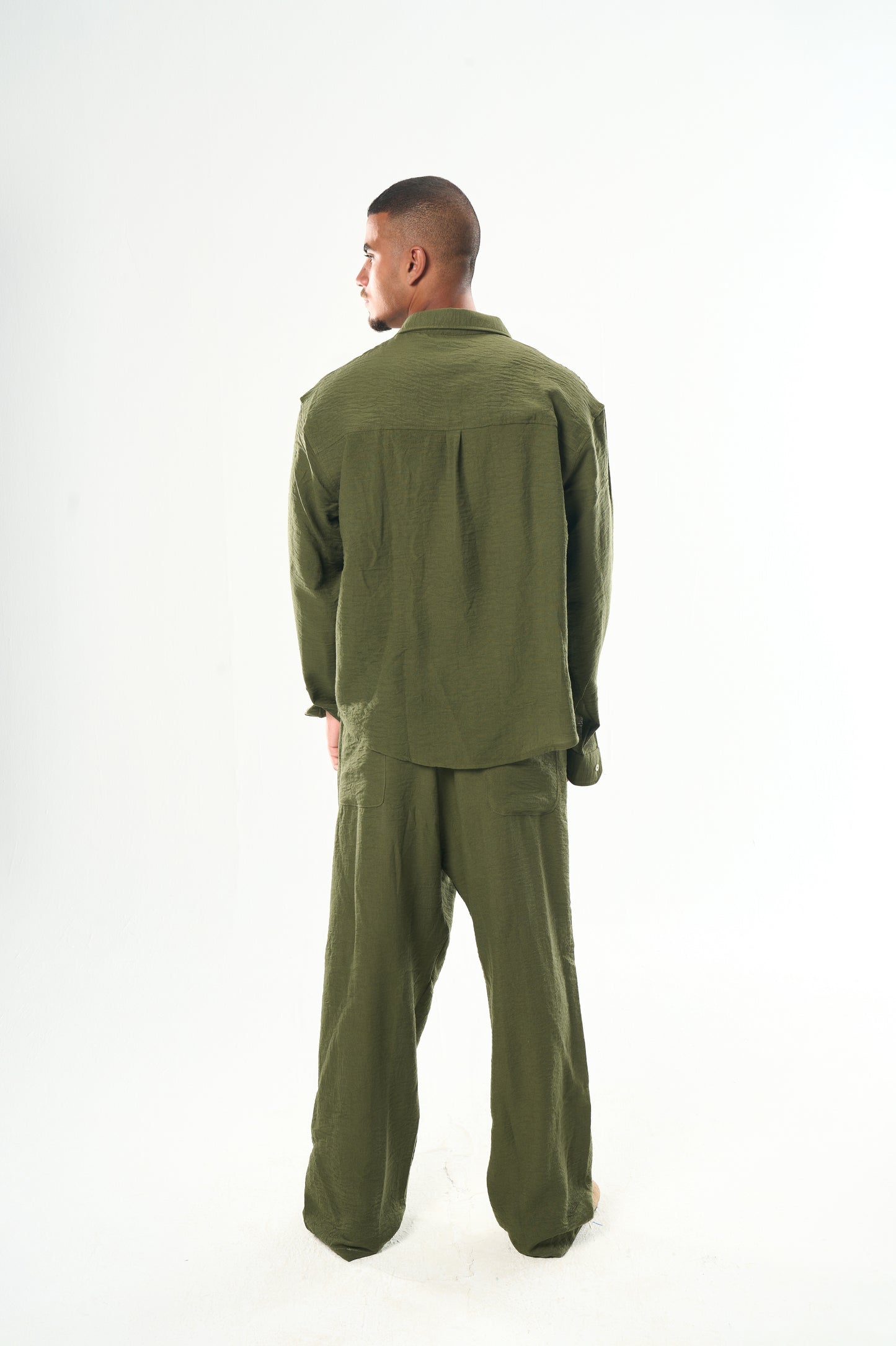 Men Olive Linen Pants