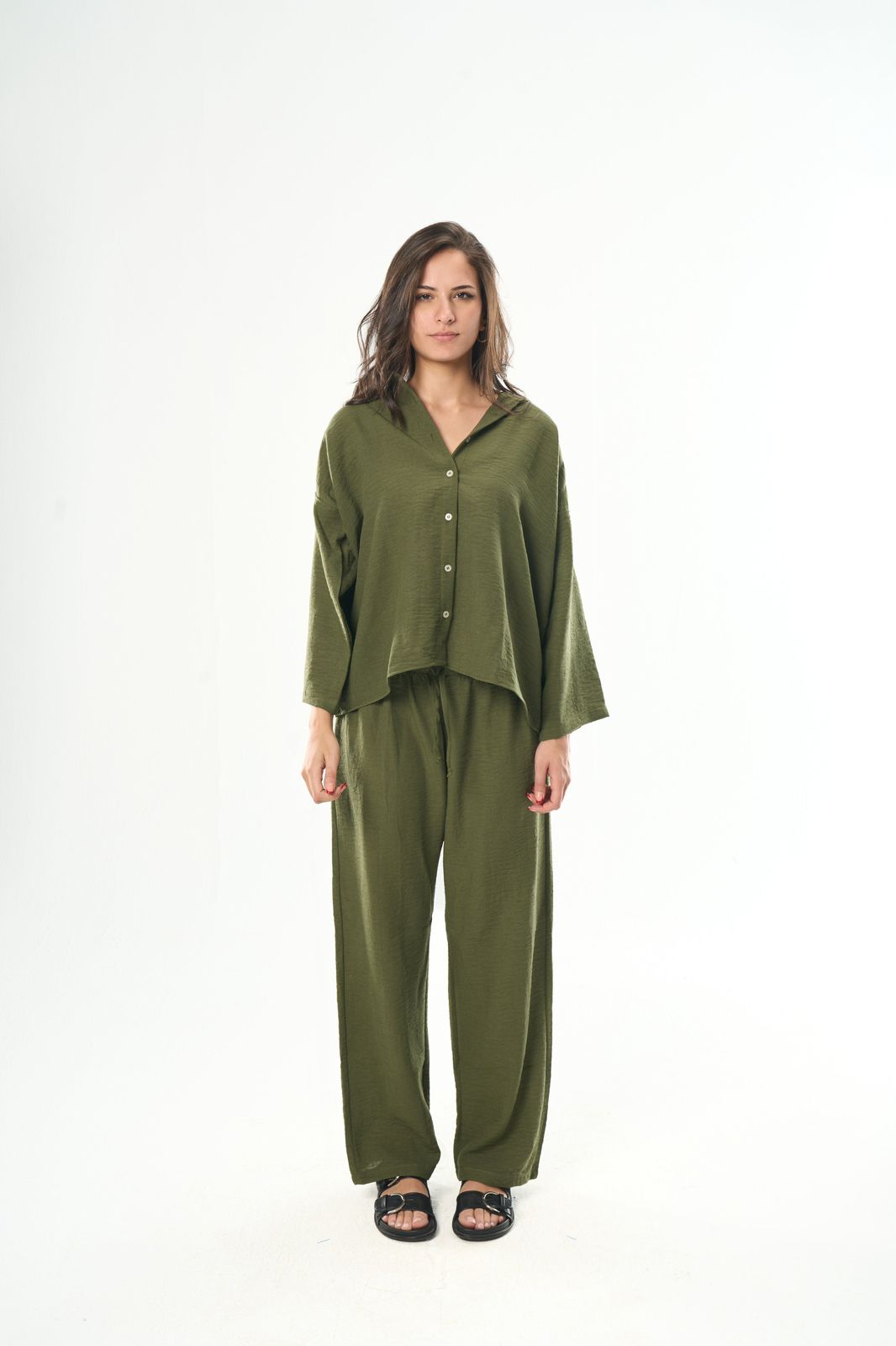 Olive Green Women Linen Shirt – Seemly Collective