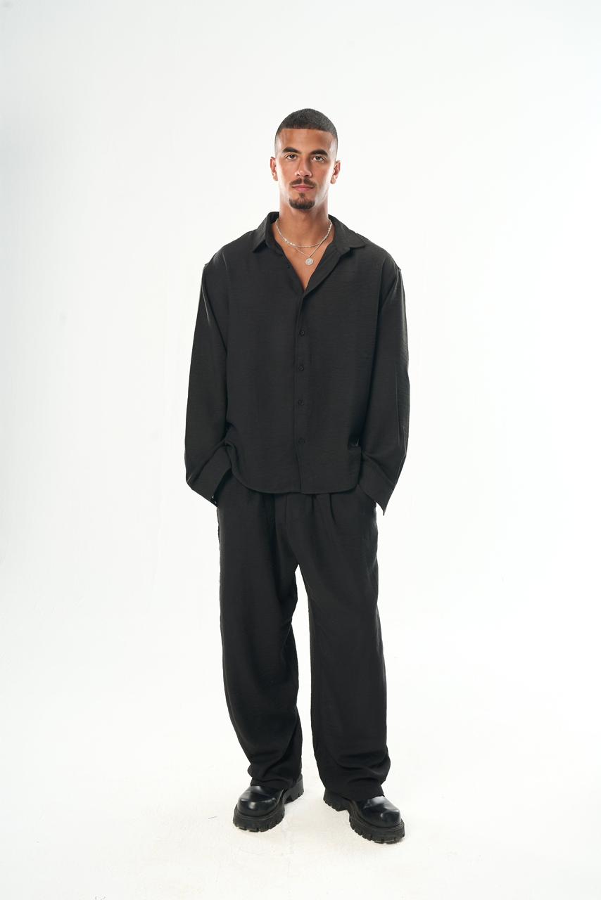 Men – Black Linen Shirt – Seemly Collective